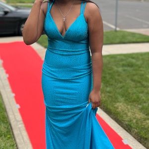 Sherri Hill Blue Prom Dress. Size 8 but will fit a size 6!